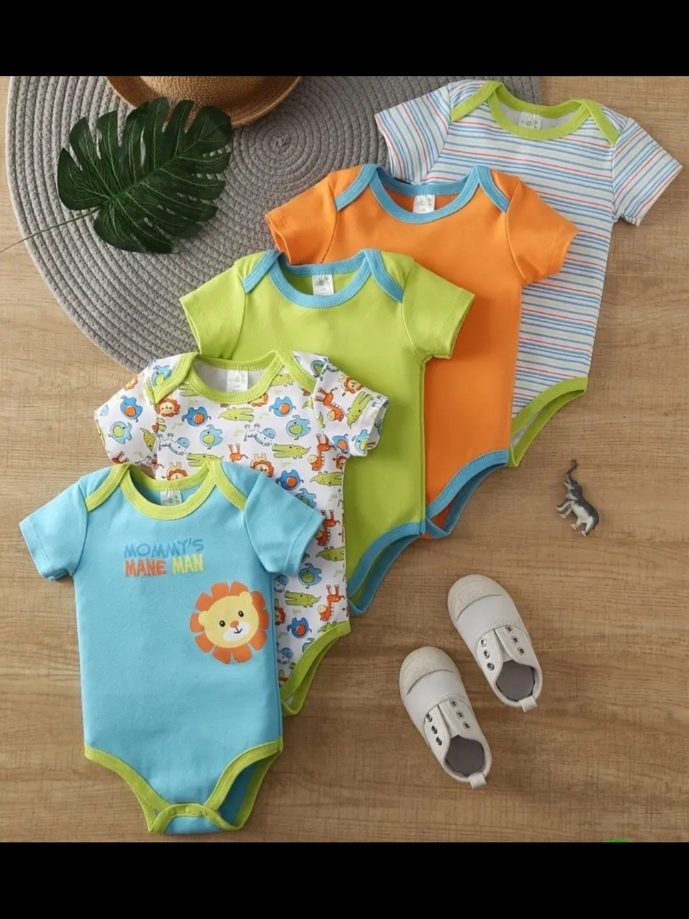 Source Unknown Baby One-Piece Bodysuit Set - Blue, Orange, Green, Multi